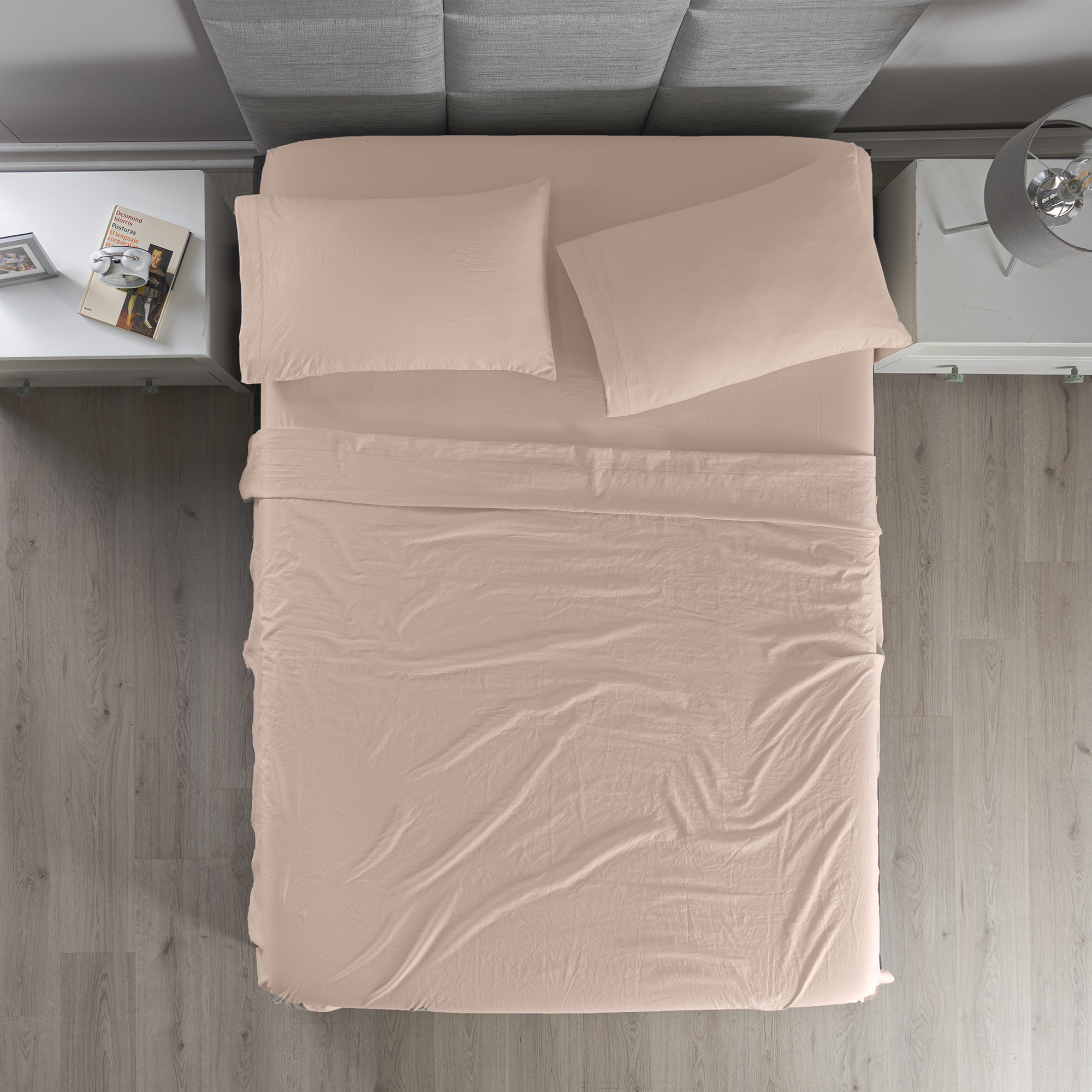 Foto 1 | Sábanas Con Fundas De Almohada Viasoft Washed King Size Sweet Pink 4 Pack