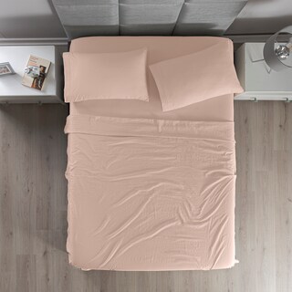 Foto 1 | Sábanas Con Fundas De Almohada Viasoft Washed King Size Sweet Pink 4 Pack