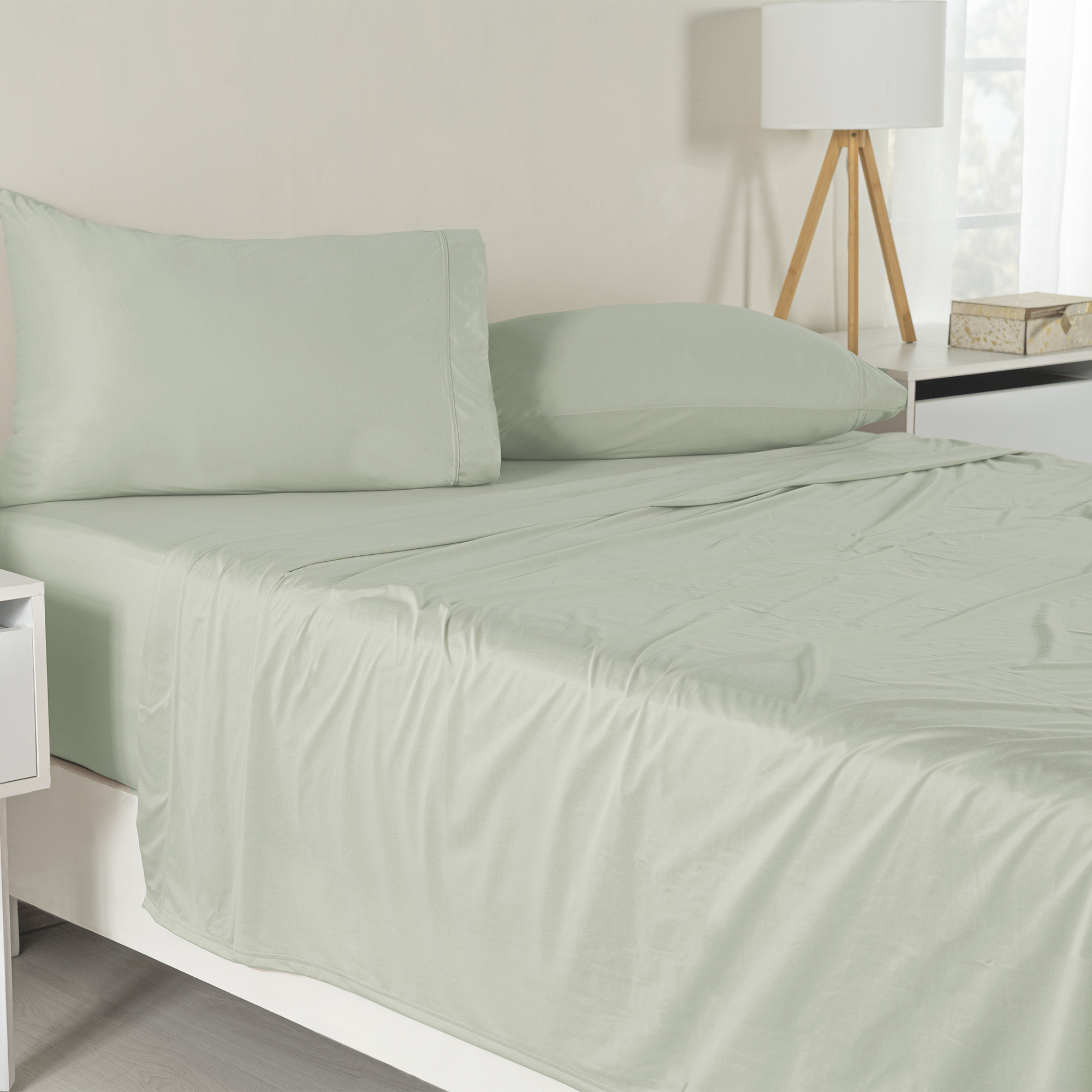 Foto 1 | Sábanas Con Fundas De Almohada Jersey Soft Queen Size Mint 4 Pack