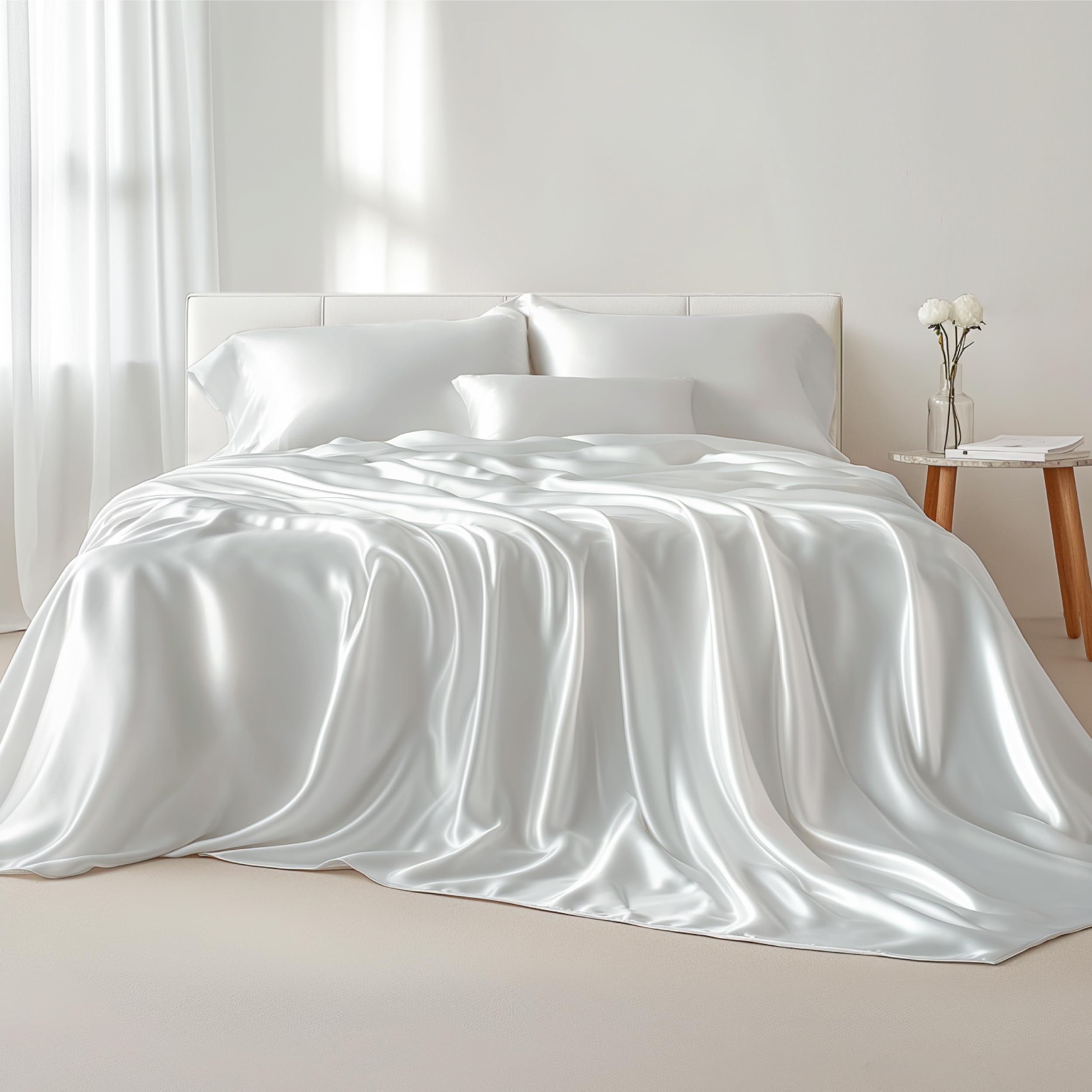 Foto 1 | Sábanas De Satén Bedsure Tamaño Queen, Similares A Las Sábanas De Seda, Sábanas Sedosas Para Cama Ta - Venta Int