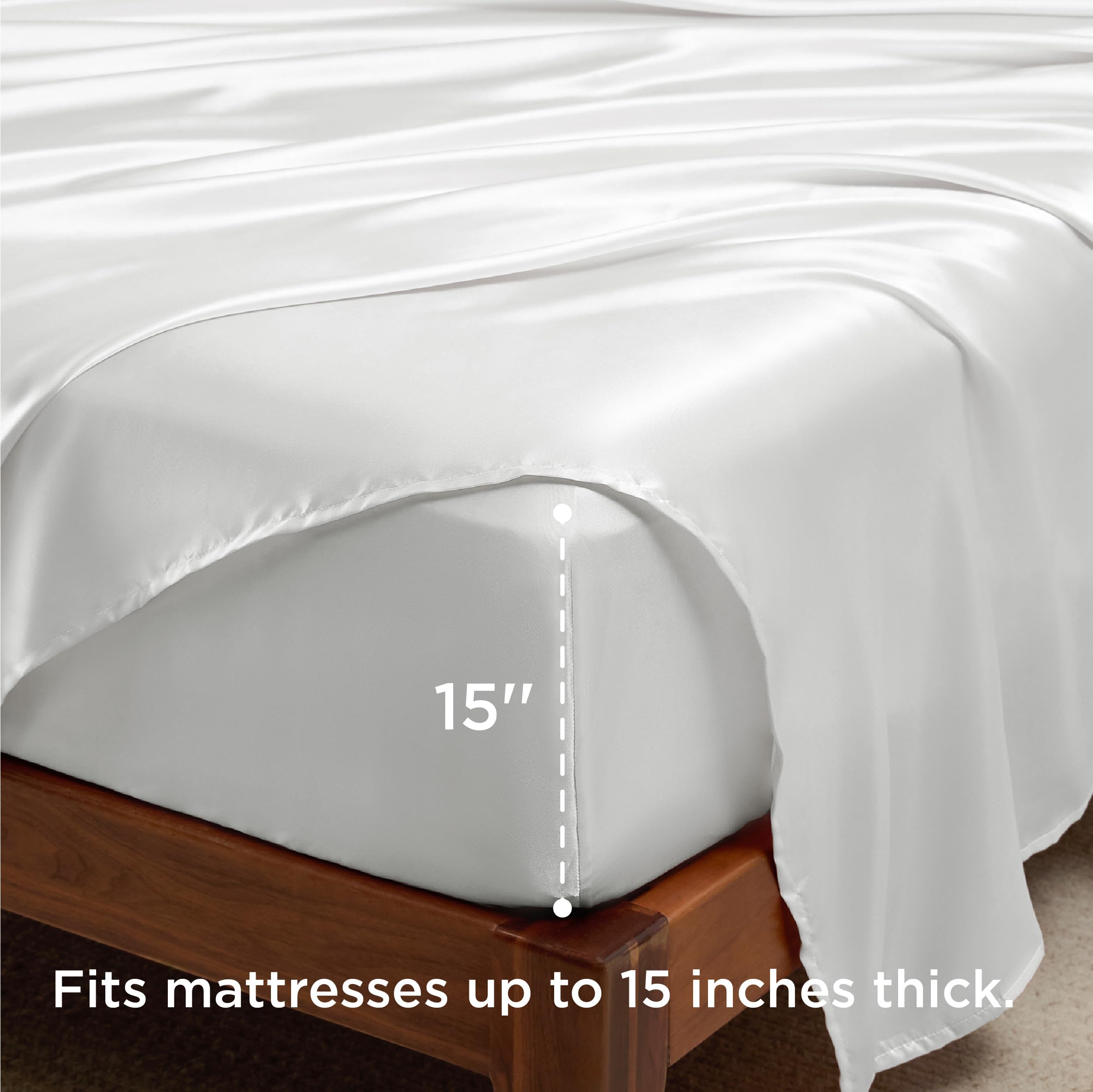 Foto 7 pulgar | Sábanas De Satén Bedsure Tamaño Queen, Similares A Las Sábanas De Seda, Sábanas Sedosas Para Cama Ta - Venta Int
