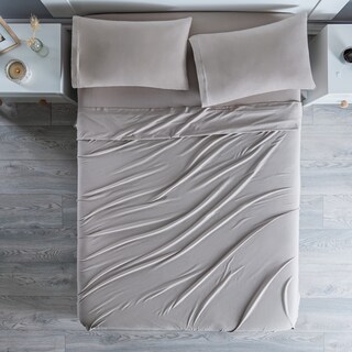 Foto 1 | Sábanas Con Fundas De Almohada Camiseta King Size Gris Glacial 4 Pack
