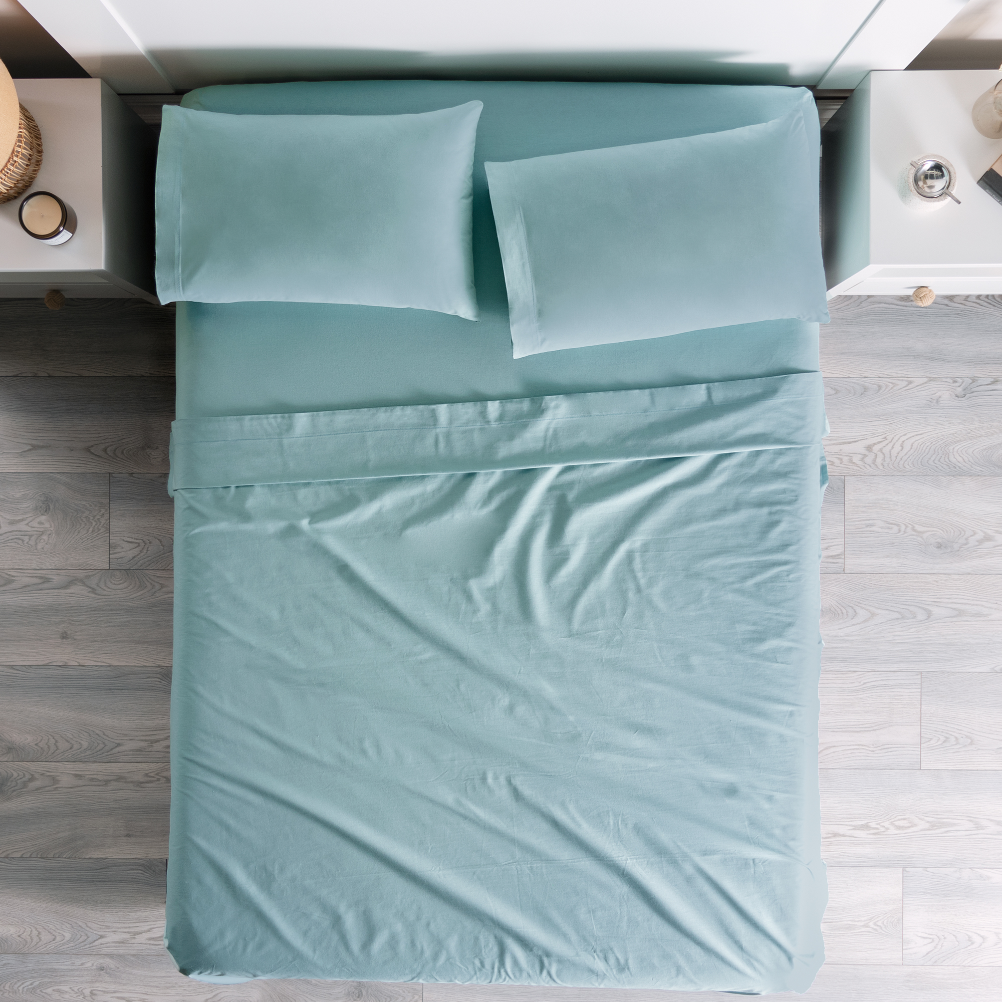 Foto 1 | Sábanas Con Fundas De Almohada Cabos Queen Size Menta 4 Pack