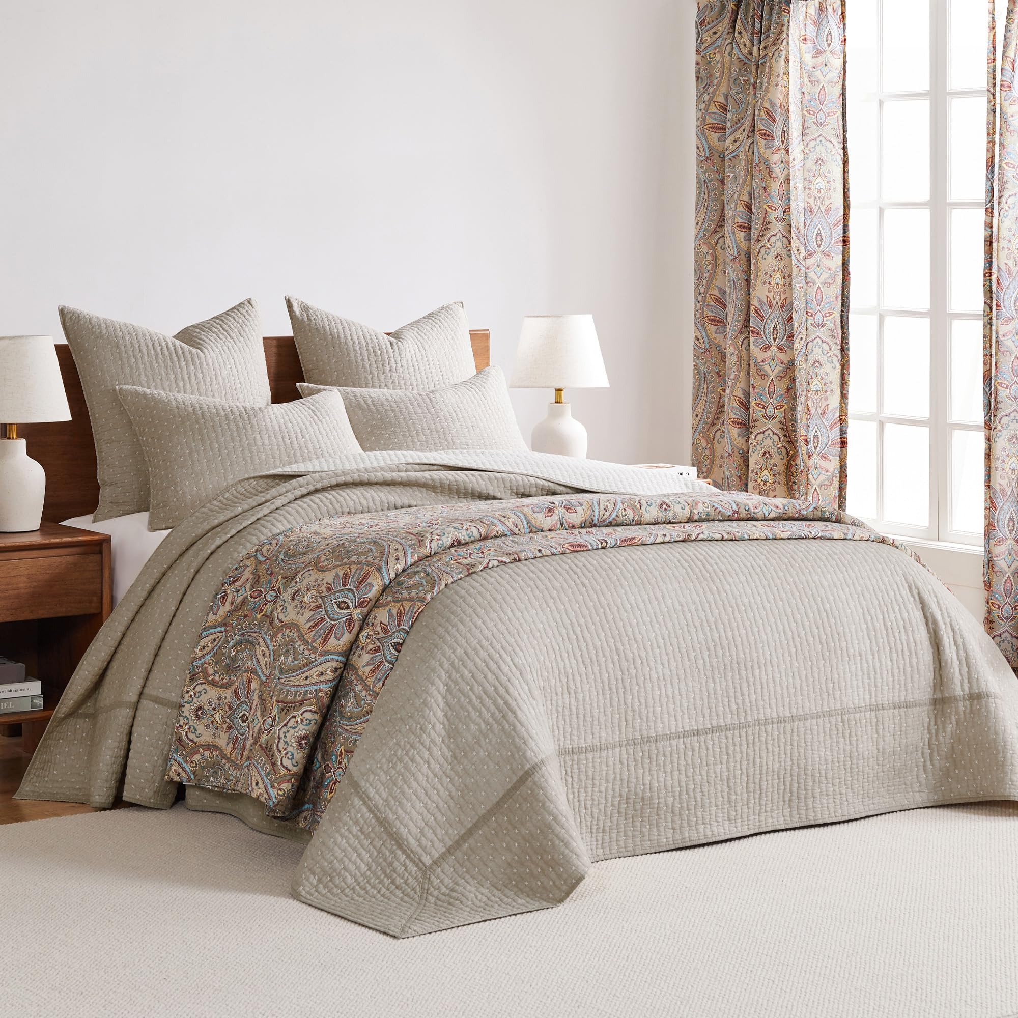 Foto 5 | Juego De Colchas Levtex Home, Punto De Cruz, Color Topo, Talla Doble - Venta Internacional.