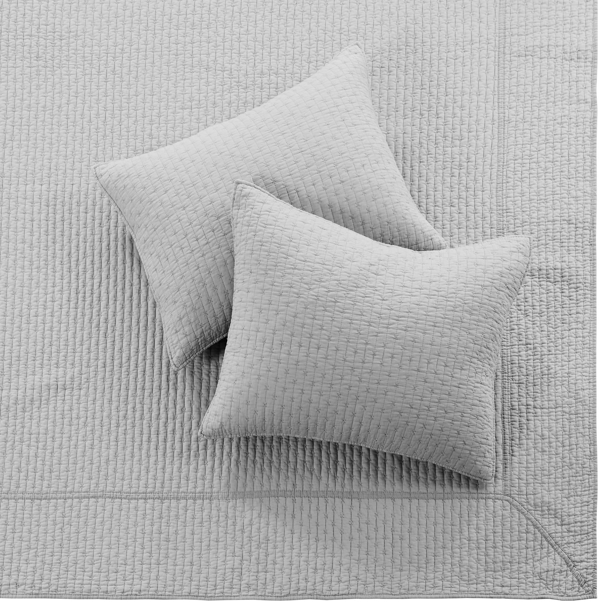 Foto 7 pulgar | Juego De Colchas Levtex Home, Punto De Cruz, Gris Claro, Completo - Venta Internacional.