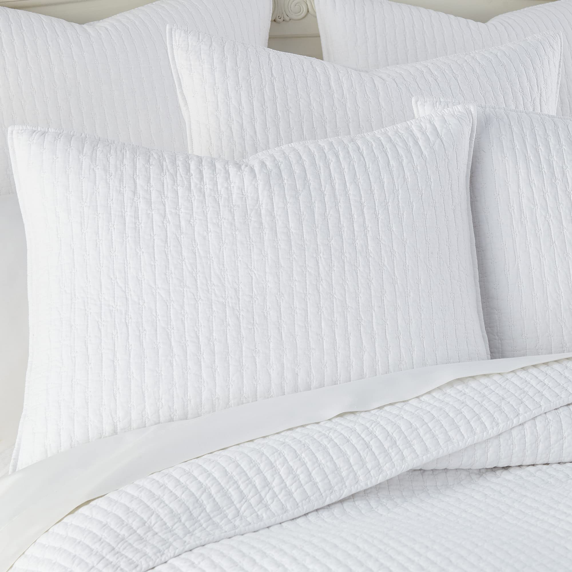 Foto 6 pulgar | Juego De Colchas Levtex Home Cross Stitch Bright White King - Venta Internacional.