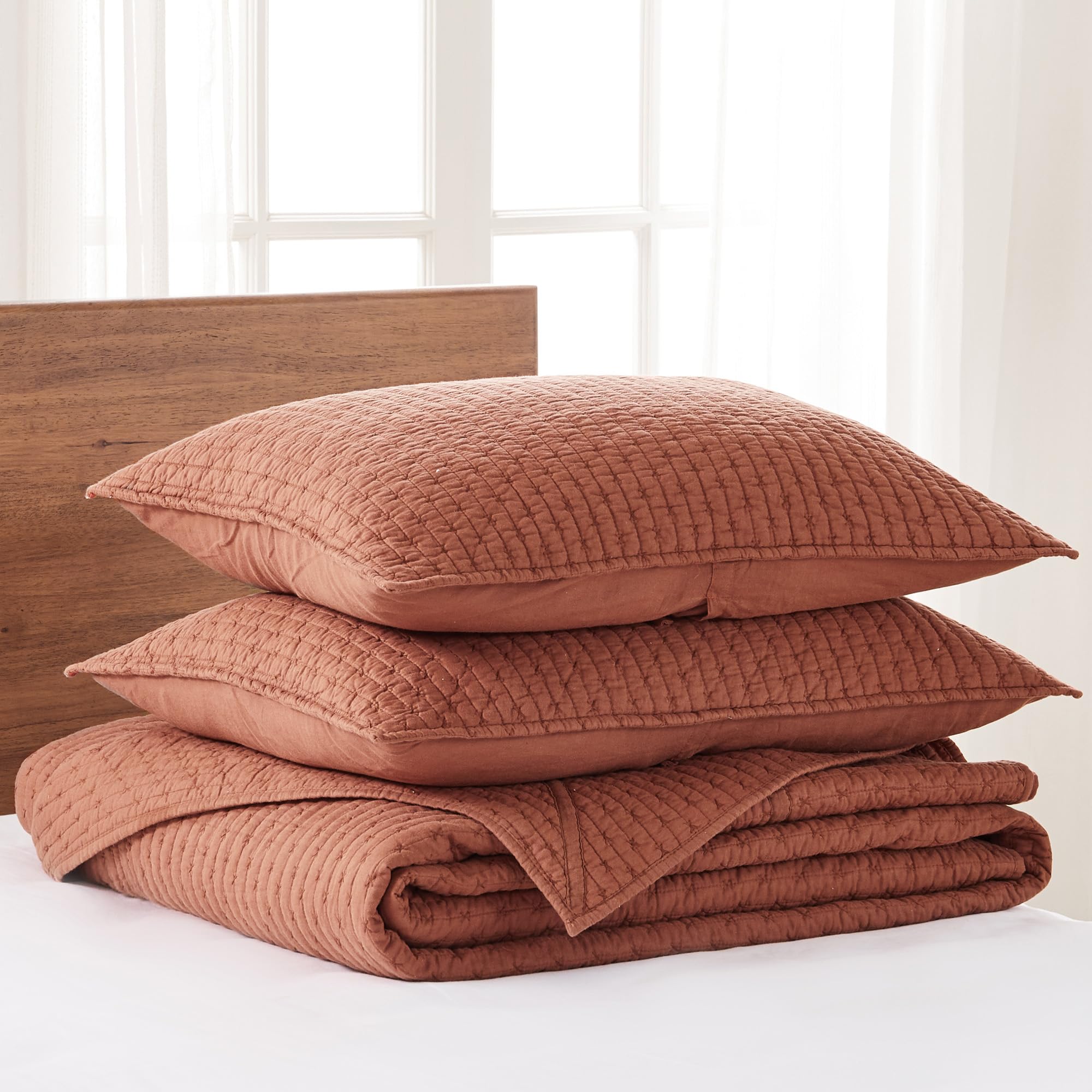 Foto 4 pulgar | Juego De Colchas Levtex Home En Punto De Cruz Adobe Queen +2 Fundas - Venta Internacional.
