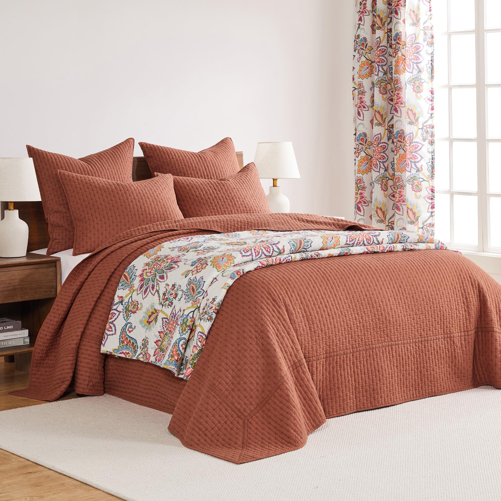 Foto 5 pulgar | Juego De Colchas Levtex Home En Punto De Cruz Adobe Queen +2 Fundas - Venta Internacional.