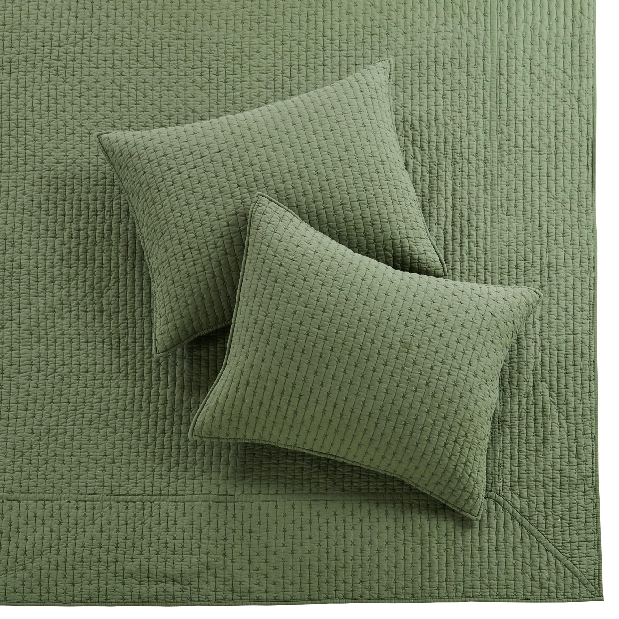 Foto 6 pulgar | Juego De Colchas Levtex Home Cross Stitch Forest Green Queen - Venta Internacional.