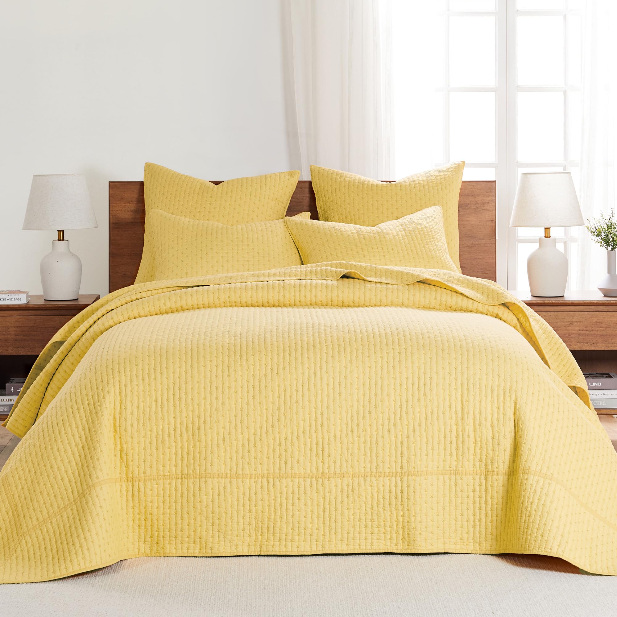Foto 2 pulgar | Juego De Colchas Levtex Home Cross Stitch Amarillo Completo - Venta Internacional.