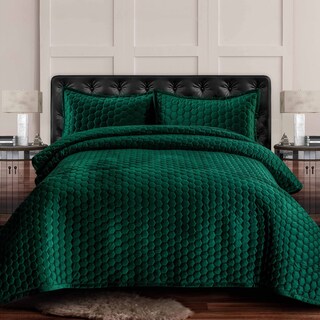 Foto 1 | Juego De Colcha Tribeca Living Velvet Queen Con 2 Fundas De Almohada - Venta Internacional.
