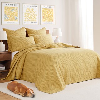 Foto 2 | Juego De Colchas Levtex Home En Punto De Cruz, Color Ocre, Tamaño King, +2 Fundas - Venta Internacional.