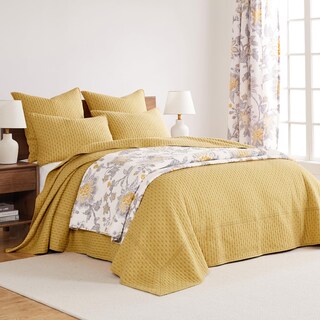 Foto 4 | Juego De Colchas Levtex Home En Punto De Cruz, Color Ocre, Tamaño King, +2 Fundas - Venta Internacional.