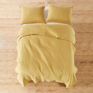 Foto 5 | Juego De Colchas Levtex Home En Punto De Cruz, Color Ocre, Tamaño King, +2 Fundas - Venta Internacional.