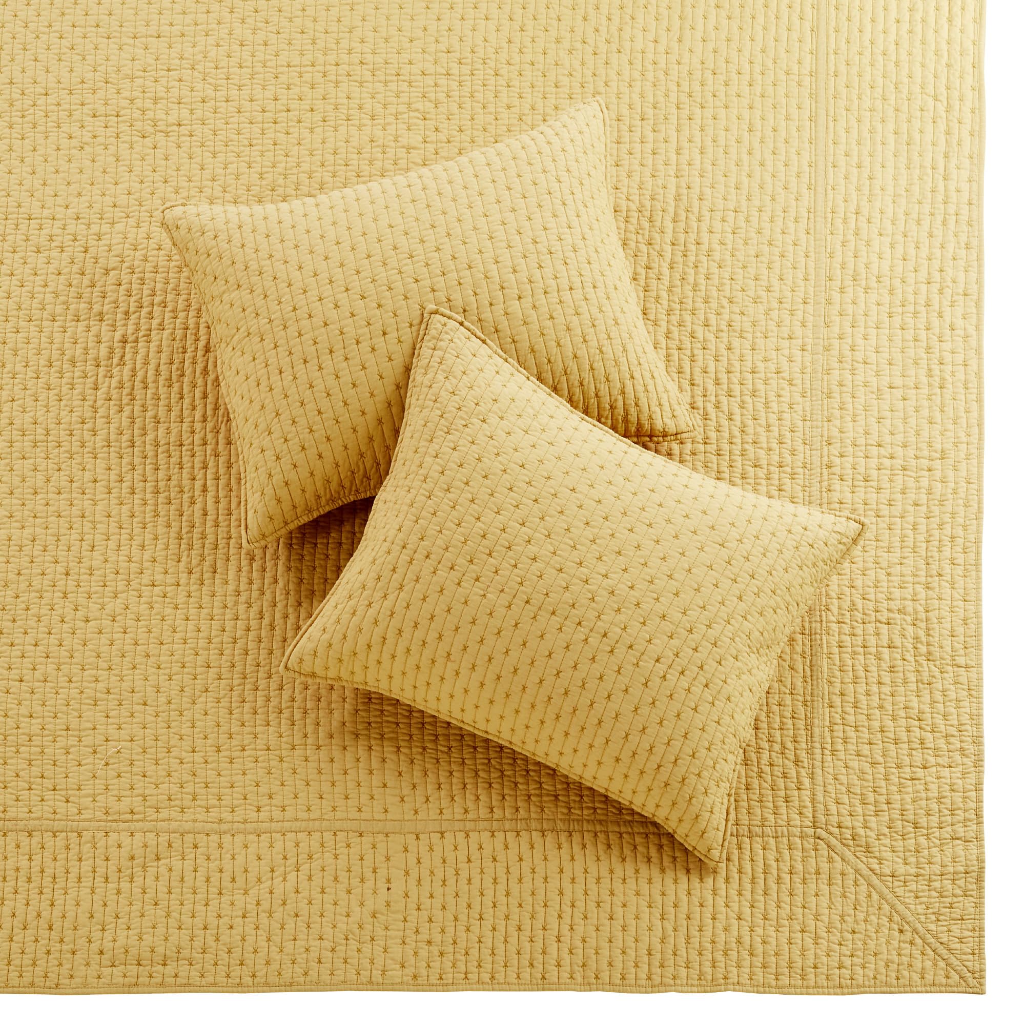 Foto 6 | Juego De Colchas Levtex Home En Punto De Cruz, Color Ocre, Tamaño King, +2 Fundas - Venta Internacional.