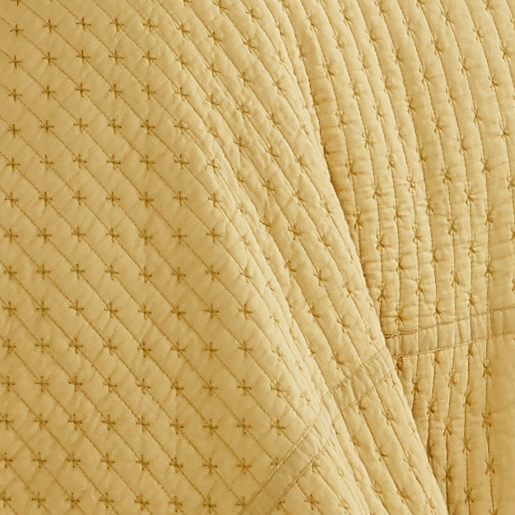 Foto 8 pulgar | Juego De Colchas Levtex Home En Punto De Cruz, Color Ocre, Tamaño King, +2 Fundas - Venta Internacional.