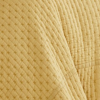 Foto 7 | Juego De Colchas Levtex Home En Punto De Cruz, Color Ocre, Tamaño King, +2 Fundas - Venta Internacional.