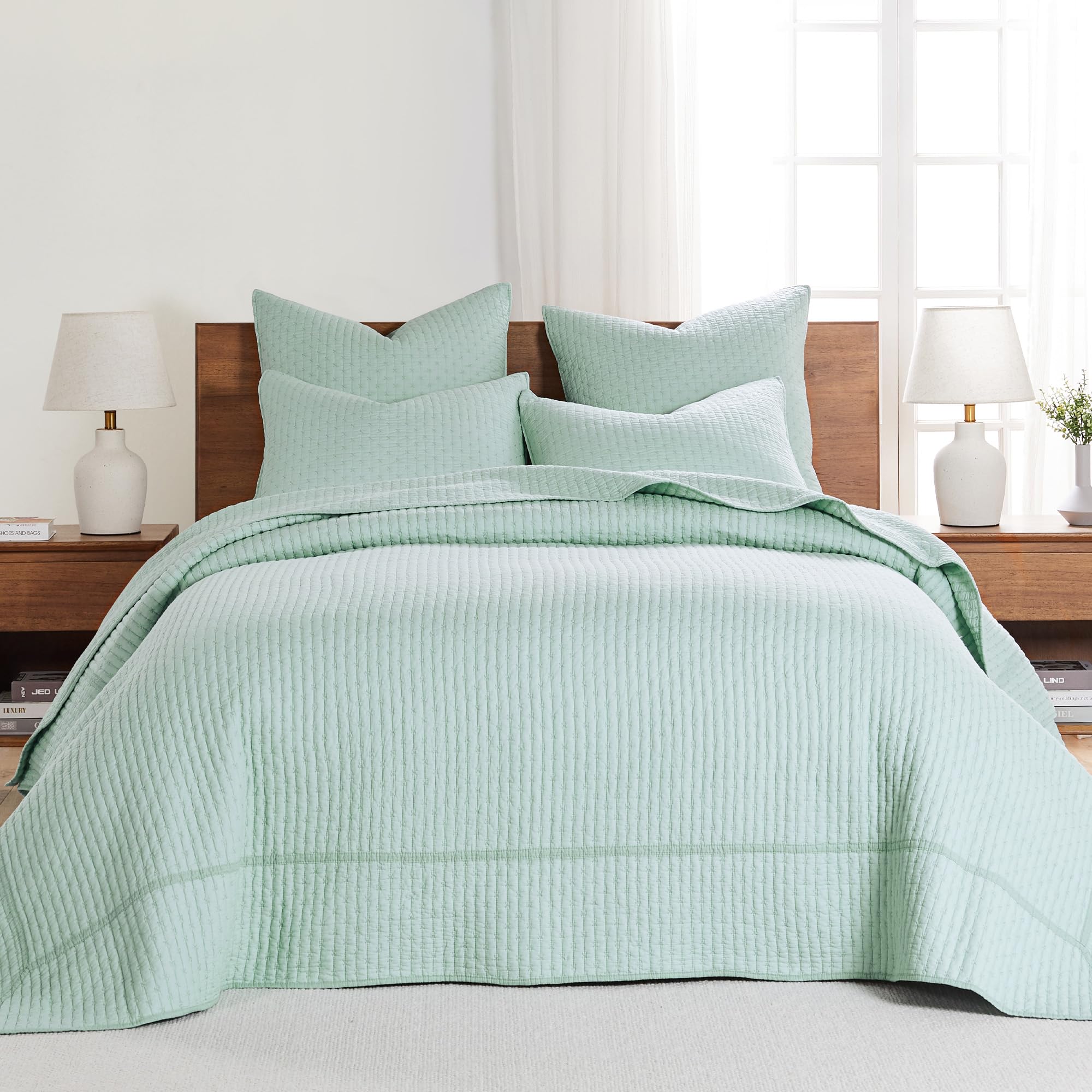 Foto 1 | Juego De Colchas Levtex Home Cross Stitch Blue Haze Queen - Venta Internacional.