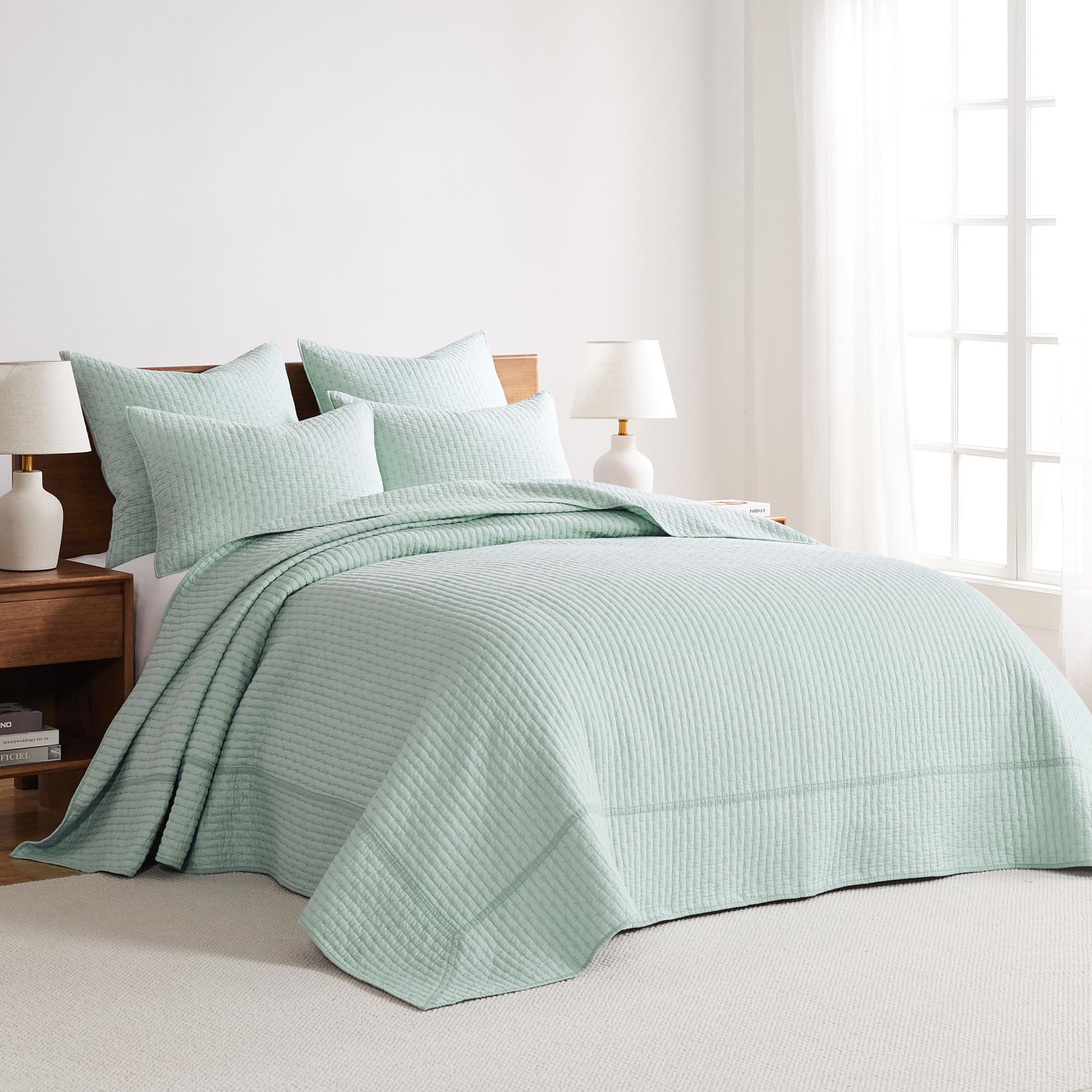 Foto 2 | Juego De Colchas Levtex Home Cross Stitch Blue Haze Queen - Venta Internacional.