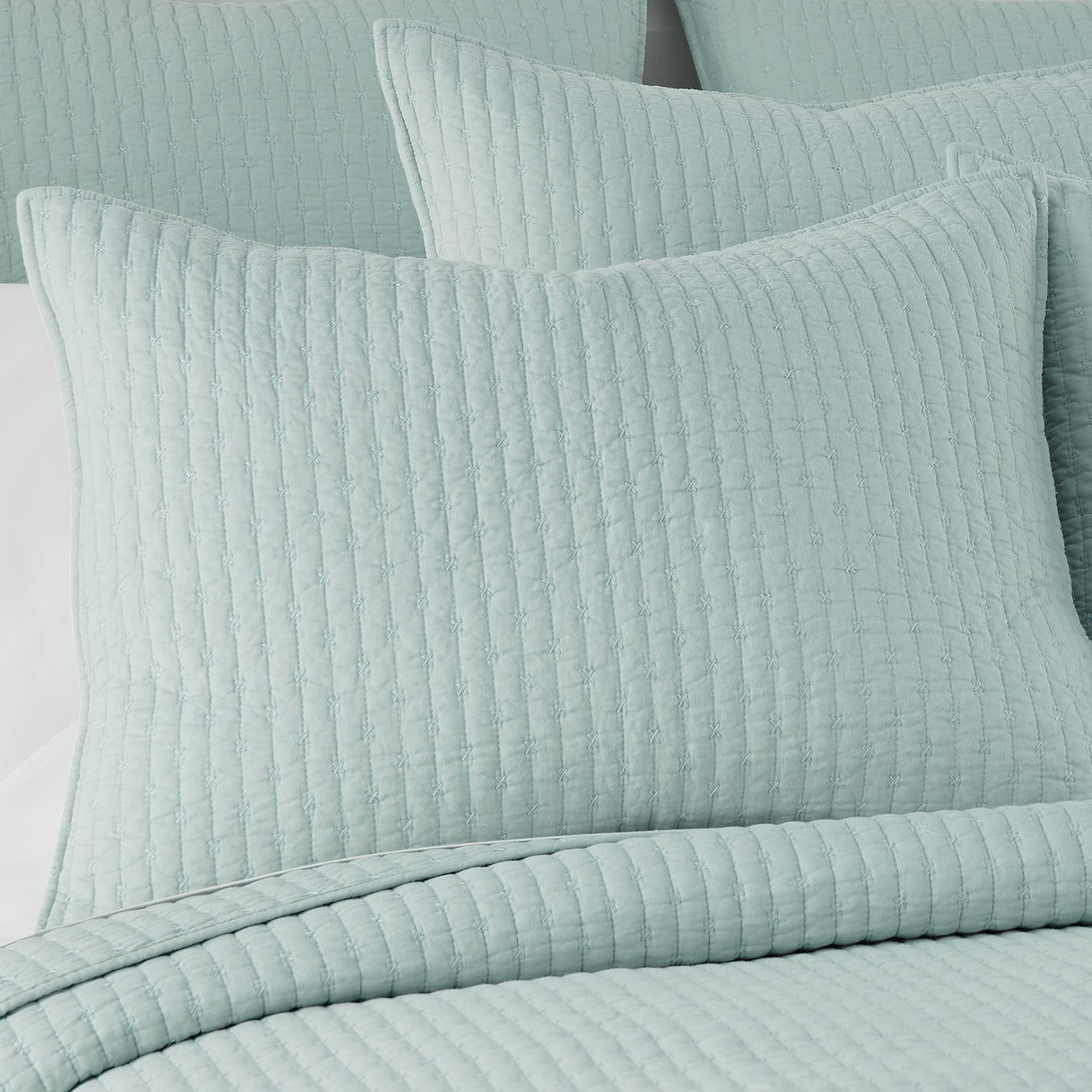 Foto 5 | Juego De Colchas Levtex Home Cross Stitch Blue Haze Queen - Venta Internacional.