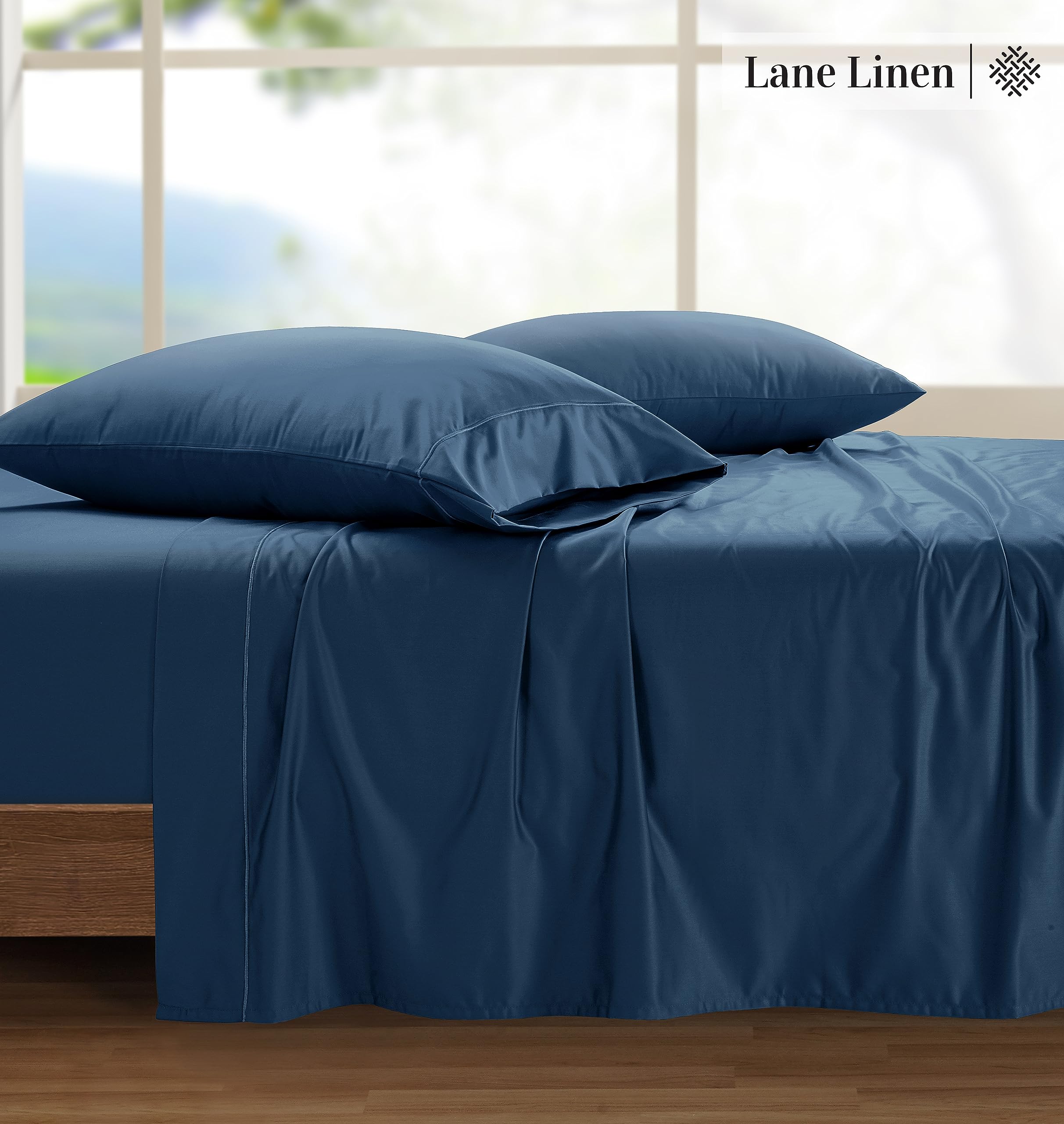 Foto 5 | Sábanas Lane Linen, 100% Algodón Egipcio, Tamaño Completo, Azul - Venta Internacional.