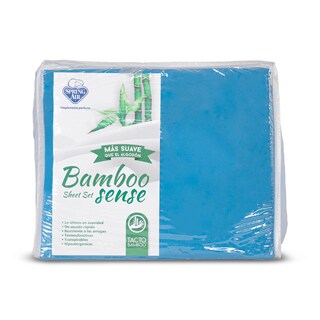 Foto 2 | Juego De Sábanas Bamboo Sense Azul Individual Spring Air – Hipoalergénicas, Antibacteriales Y De Alta Suavidad