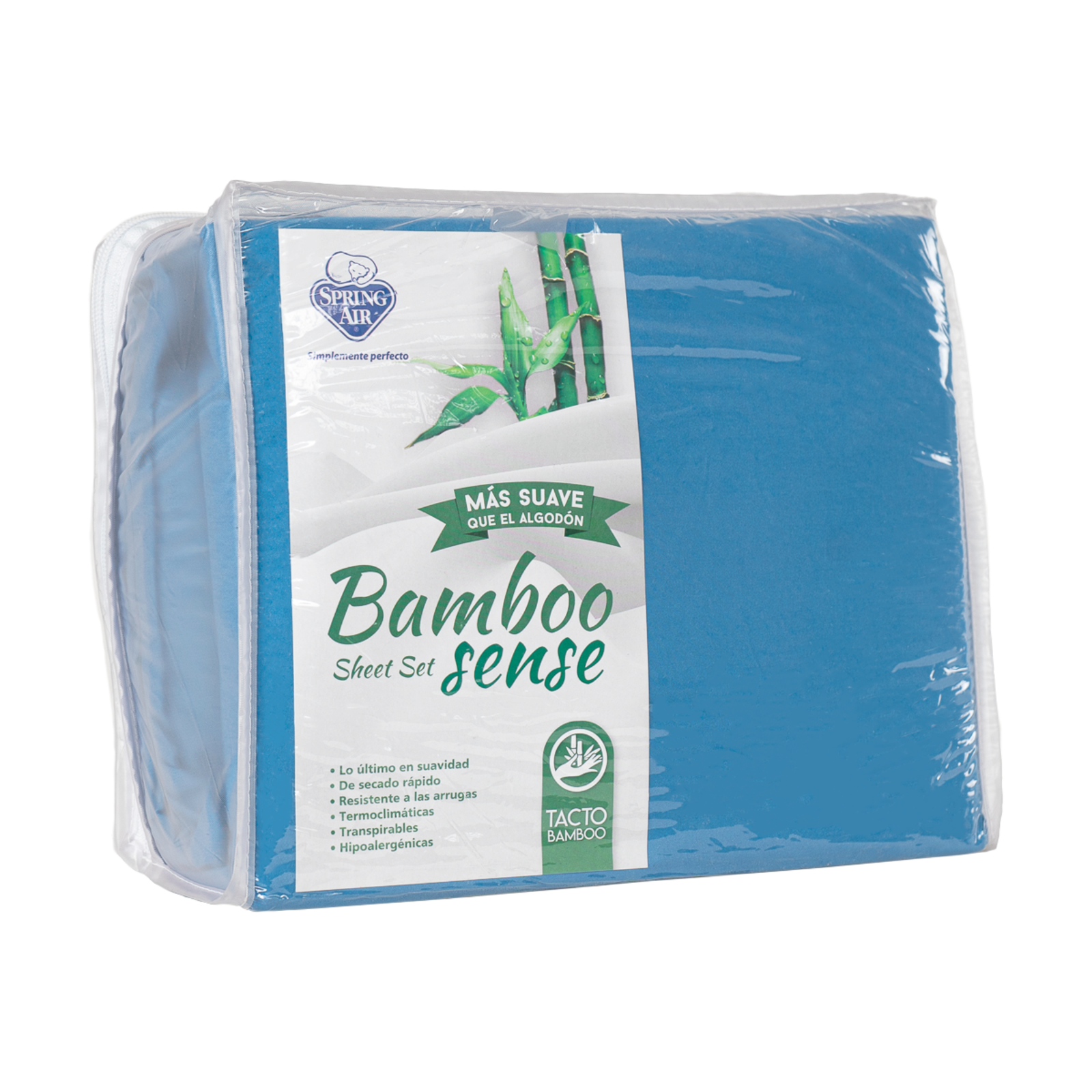 Foto 4 pulgar | Juego De Sábanas Bamboo Sense Azul  Individual Spring Air – Hipoalergénicas, Antibacteriales Y De Alta Suavidad