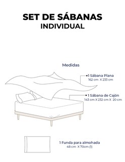 Foto 4 | Juego De Sábanas Bamboo Sense Azul Individual Spring Air – Hipoalergénicas, Antibacteriales Y De Alta Suavidad
