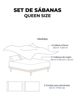 Foto 4 | Juego De Sábanas Bamboo Sense Blanco Queen Size Spring Air – Hipoalergénicas, Antibacteriales Y De Alta Suavidad