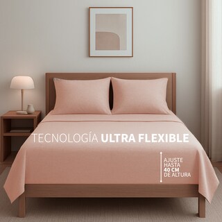 Foto 2 | Juego De Sabanas De Camiseta Tesso Home King Size Frescas Color Rosa