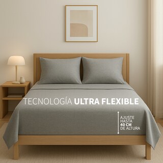 Foto 2 | Juego De Sabanas De Camiseta Tesso Home King Size Frescas Color Gris