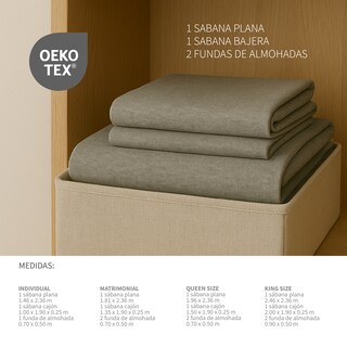 Foto 4 | Juego De Sabanas De Camiseta Tesso Home King Size Frescas Color Gris