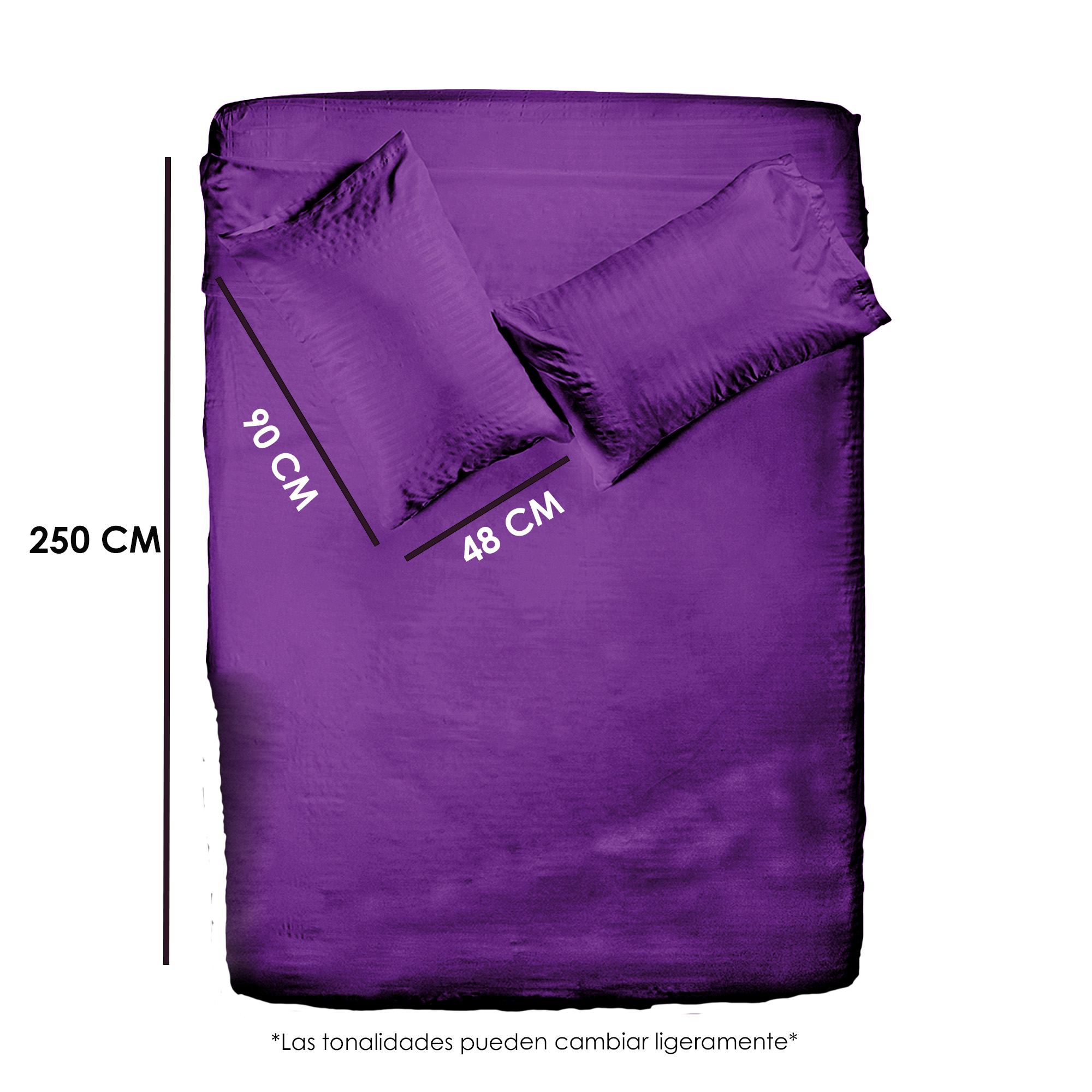 Foto 3 pulgar | Juego De Sabanas Tacto Seda King Size 4 Piezas Morado