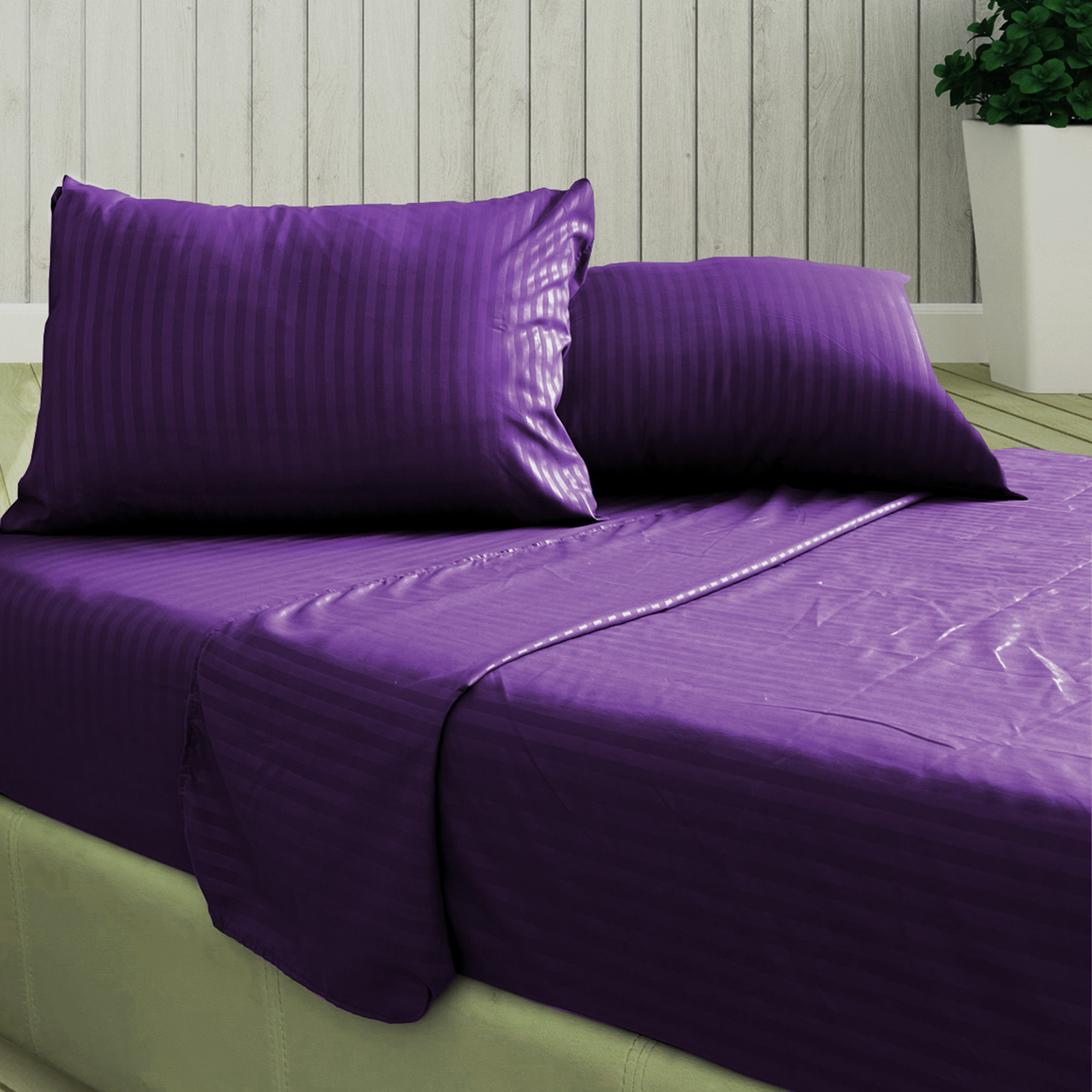 Foto 4 pulgar | Juego De Sabanas Tacto Seda King Size 4 Piezas Morado