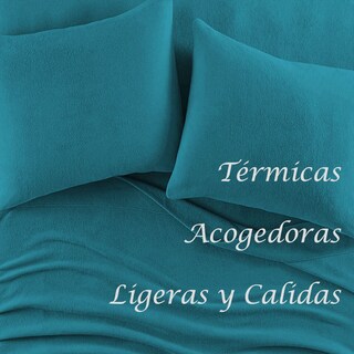 Foto 5 | Juego De Sábanas Polar King Size Verde Petróleo Térmicas Suaves Y Ligeras Kyuden Home