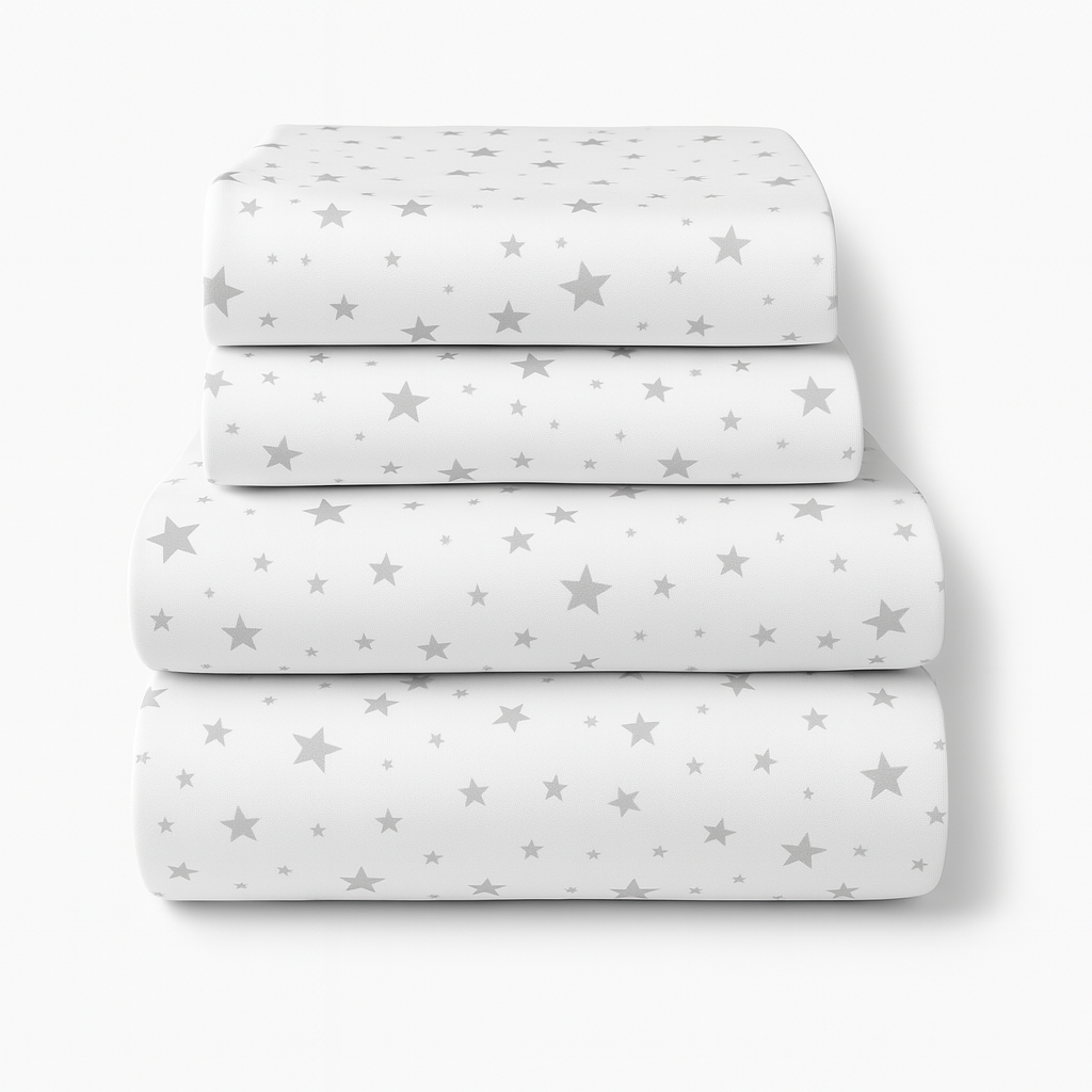 Foto 1 | Juego De Sábanas Algodón Percal Básica 200 - Estampada - Estrella - Queen Size