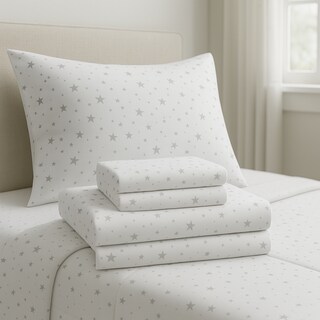 Foto 2 | Juego De Sábanas Algodón Percal Básica 200 - Estampada - Estrella - Queen Size