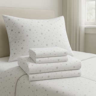 Foto 2 | Juego De Sábanas Algodón Percal Básica 200 - Estampada - Estrella - Individual