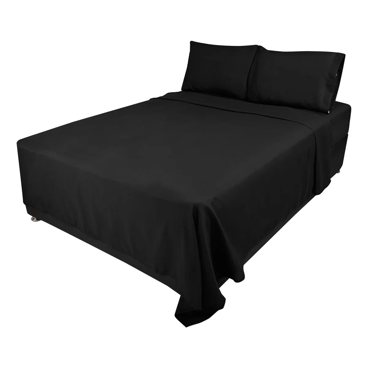 Foto 5 pulgar | Juego De Sábanas Matrimonial  Diseño Liso - 4 Piezas  Eo Safe Imports Esi-20380 Negro