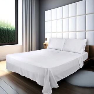 Foto 3 | Juego De Sábanas Matrimoniales Con Diseño Liso 4 Piezas Suave Eo Safe Imports Esi-20383 Blanco