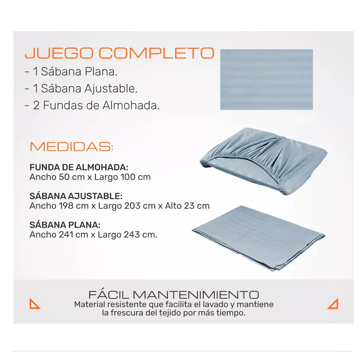 Foto 4 pulgar | Juego De Sábanas King 3000 Hilos Diseño Rayado 4 Piezas Eo Safe Imports Esi-20378 Azul