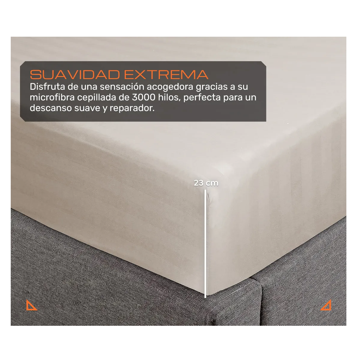 Foto 4 | Juego De Sábanas King Suave Diseño Rayado 4 Piezas  Eo Safe Imports Esi-20379 Beige
