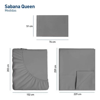 Foto 3 | Juego De Sabanas Queen Size 100% Poliéster Microfibra 4 Pzs Eo Safe Imports Esi-20377 Gris
