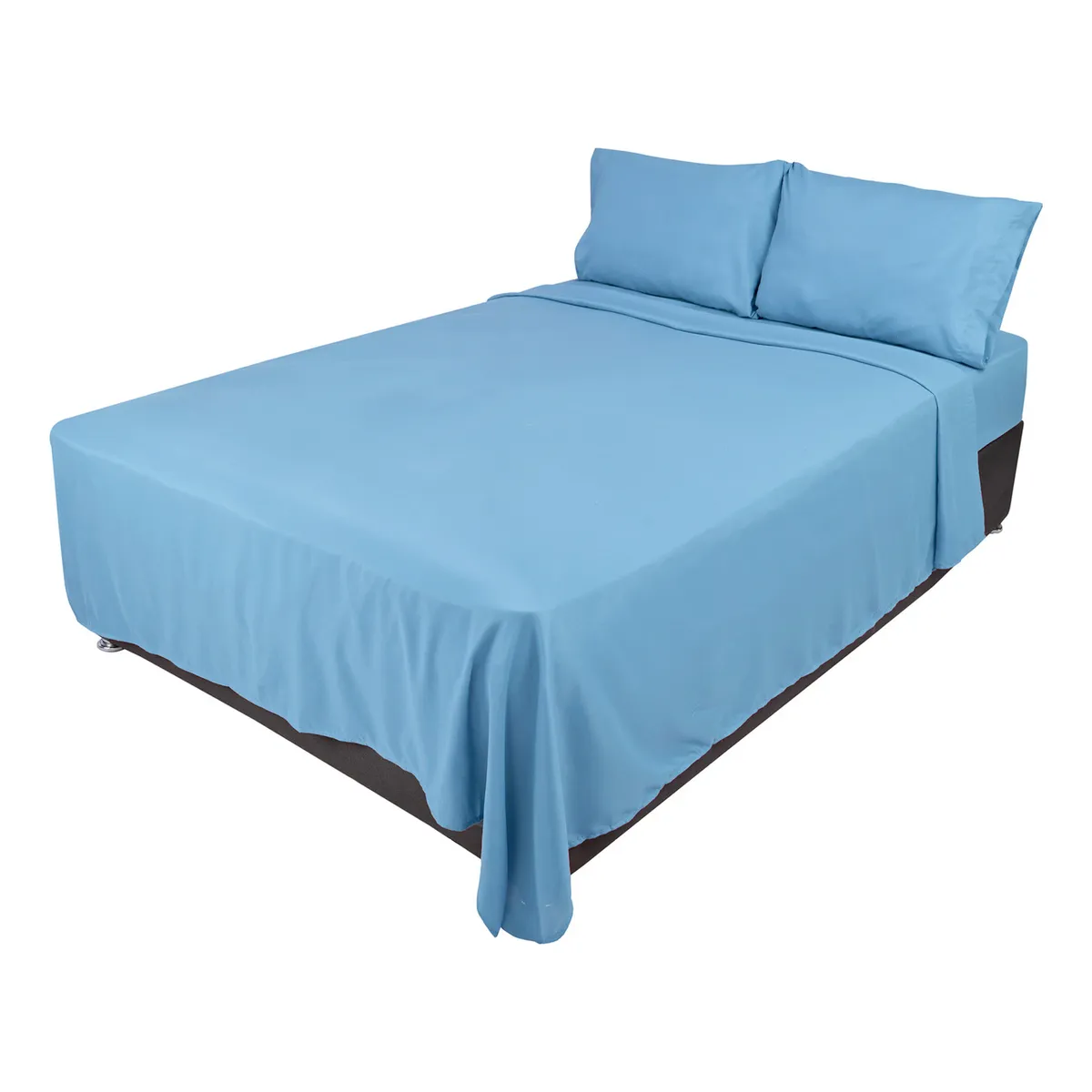 Foto 4 | Juego De Sábanas Matrimoniales Tacto Suave Diseño Liso- 4 Piezas  Eo Safe Imports Esi-20381 Azul