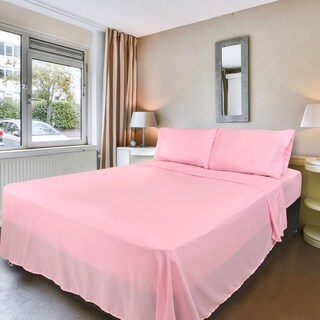 Foto 4 | Juego De Sábanas Matrimonial Con Diseño Liso - 4 Piezas Eo Safe Imports Esi-20384 Rosa
