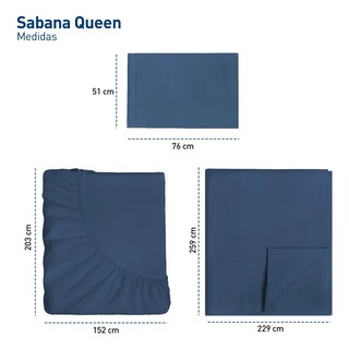 Foto 3 | Juego De Sabanas Queen Size 100% Poliéster Microfibra 4 Pzs Eo Safe Imports Esi-20375 Azul