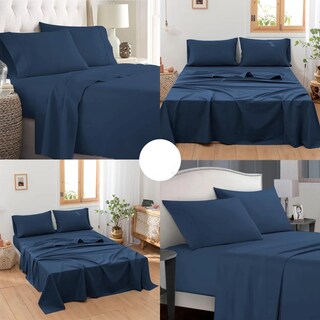 Foto 4 | Juego De Sabanas Queen Size 100% Poliéster Microfibra 4 Pzs Eo Safe Imports Esi-20375 Azul