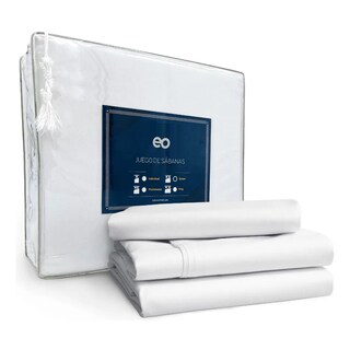 Foto 1 | Juego De Sabanas King Size Premium Diseño De La Tela Liso Eo Safe Imports Esi-20771 Blanco