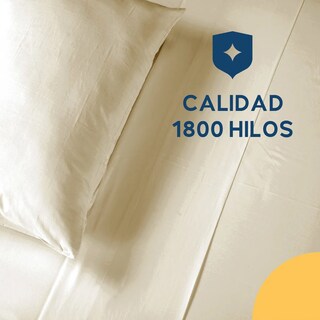 Foto 2 | Juego De Sabanas King Size Premium Crema Liso Eo Safe Imports Esi-20770 Beige