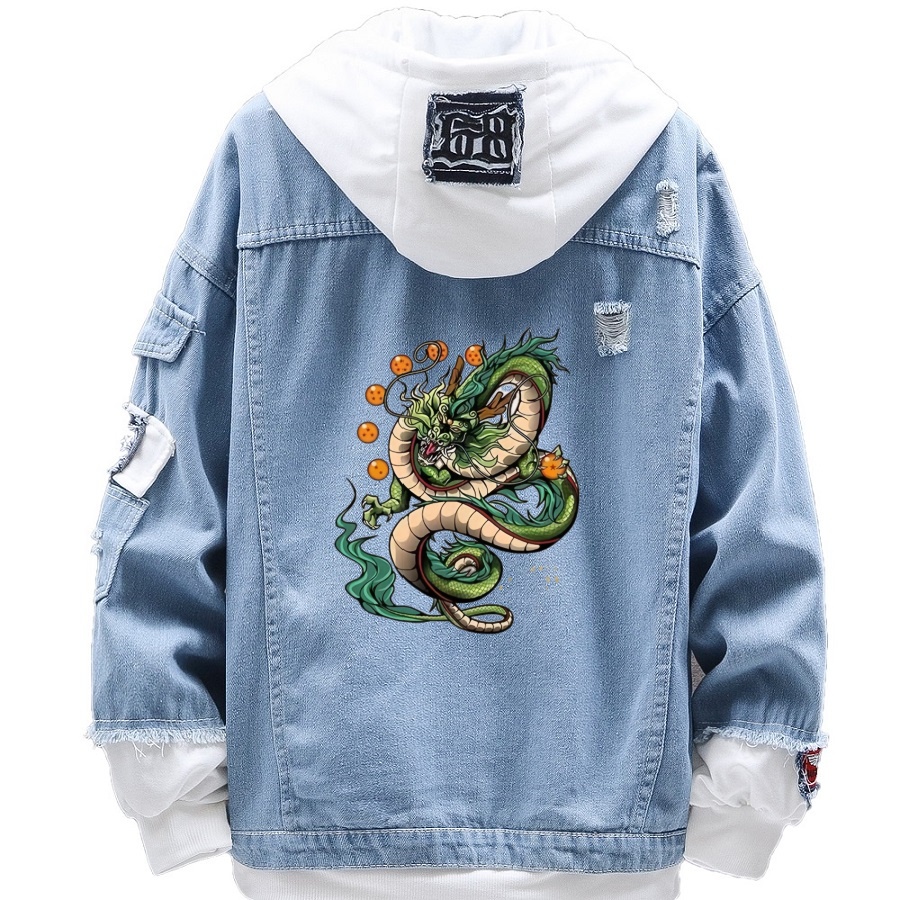 Foto 2 pulgar | Chaqueta Vaquera Con Estampado Sanmu Dragon Ball Dragon God - Venta Internacional.